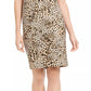 Vestido curto com estampa animal da Calvin Klein, bege, tamanho 2, feminino