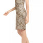 Vestido curto com estampa animal da Calvin Klein, bege, tamanho 2, feminino