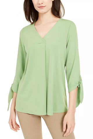 Blusa Alfani Feminina com Punhos e Amarração Verde Tamanho P