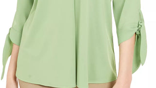 Blusa Alfani Feminina com Punhos e Amarração Verde Tamanho P