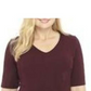 Vestido de coquetel curto com decote em V e manga curta Connected feminino, cor vinho, tamanho 22W
