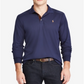 Camisa polo masculina Ralph Lauren Classic Fit de manga comprida em algodão macio, azul, tamanho XS
