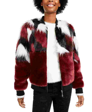 Jaqueta de pele sintética mista Say What Junior, tamanho pequeno, branca