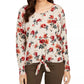 Suéter feminino estampado estilo &amp; co, tamanho pequeno, marrom, tamanho pequeno, GG