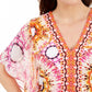 JM Collection Top feminino estampado com tachas rosa tamanho X-S