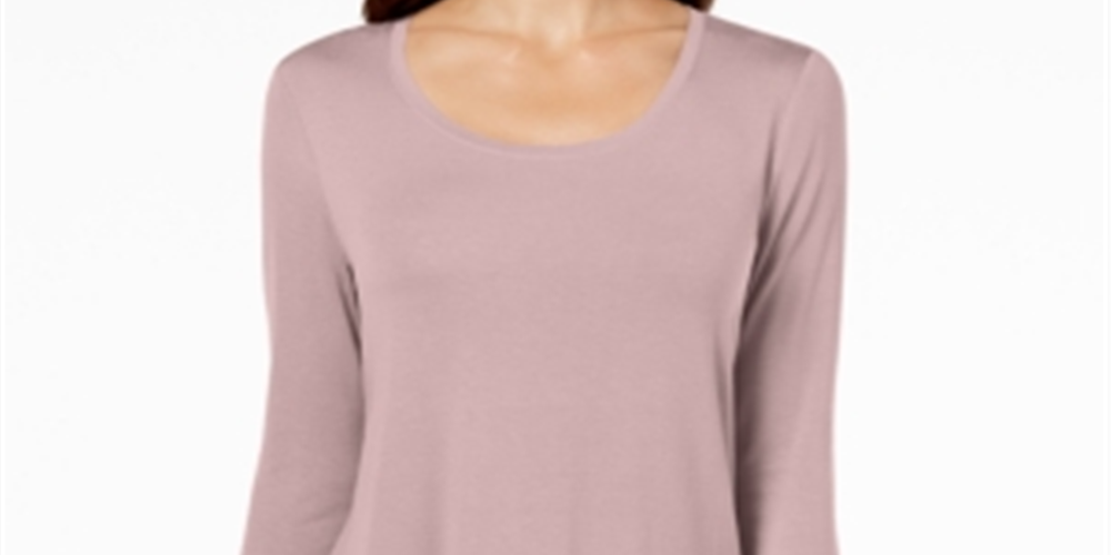 JM Collection Top feminino com decote redondo rosa tamanho X-S