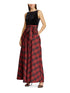 ralph-lauren-womens-plaid-sleeveless-maxi-evening-dress-black-size-17