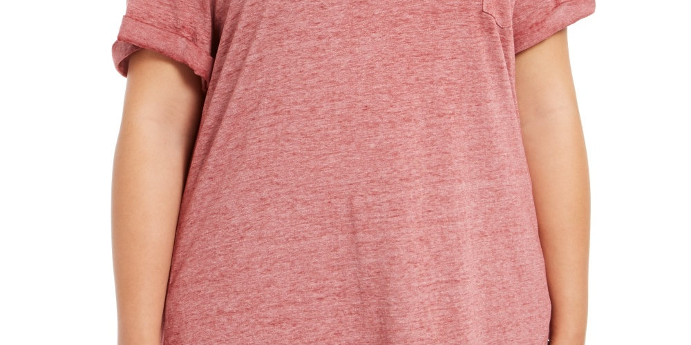Camiseta feminina plus size estilo &amp; co burnout vermelha tamanho 0X