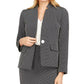 Blazer feminino Kasper Pindot com gola invertida, preto, tamanho 10
