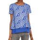 Blusa feminina Michael Kors com estampa de corrente, tamanhos azul, tamanho GG
