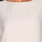 Blusa feminina Anne Klein desfiada com estampa desfiada e gola joia, branca, tamanho grande