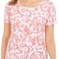 Blusa feminina Karen Scott com estampa floral, branca/rosa, tamanho X-S