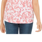 Blusa feminina Karen Scott com estampa floral, branca/rosa, tamanho X-S