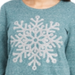 Moletom feminino com estampa de floco de neve estilo co, caviar, flocos de neve, verde, tamanho pequeno, L