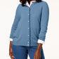 Karen Scott Cardigan Feminino Petite Luxsoft Botão Azul Tamanho Petite