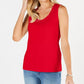 Karen Scott Top Feminino com Acabamento em Tachas e Gola Escada, Coral, Tamanho Médio