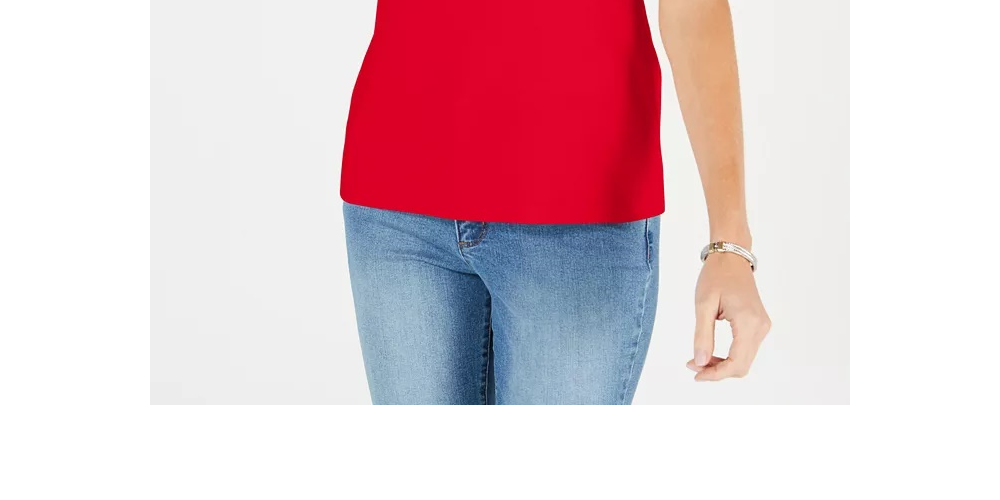 Karen Scott Top Feminino com Acabamento em Tachas e Gola Escada, Coral, Tamanho Médio