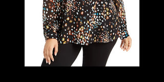 Blusa estampada plus size feminina Alfani amarela tamanho 0X