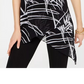 Blusa feminina Alfani Petite com estampa de lenço e bainha, preta, tamanho PS