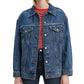 Jaqueta jeans feminina Levi's Baggy Trucker com detalhes em algodão, azul, tamanho pequeno