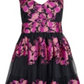 Vestido floral bordado feminino Christian Siriano, preto, tamanho 2