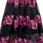Vestido floral bordado feminino Christian Siriano, preto, tamanho 2