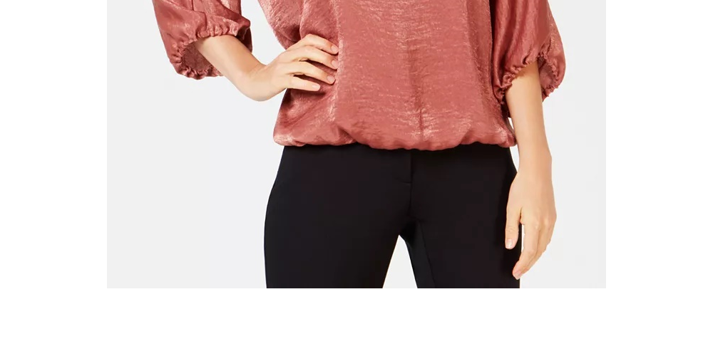 Blusa feminina Alfani de cetim com manga dolman e bolhas, marrom, tamanho XX-G