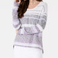 Suéter feminino listrado pequeno com ombros caídos, tamanho PP, roxo, estilo Style &amp; Co