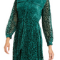 Vestido-camisa feminino Alfani Velvet Burnout com cinto, verde, tamanho 16