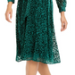 Vestido-camisa feminino Alfani Velvet Burnout com cinto, verde, tamanho 16