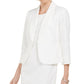 Blazer feminino Kasper com estampa de botões, branco, tamanho 16, pequeno