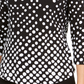 Camiseta feminina Charter Club de algodão Pima com estampa de botões e ombros, preta, tamanho PXL