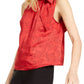 Blusa feminina com estampa de coração e laço INC International Concepts, vermelha, tamanho pequeno