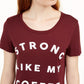 Camiseta estampada Love Tribe Junior Strong Like My Coffee, cor vinho, tamanho extrapequeno