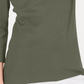 Karen Scott Blusa de algodão com decote redondo feminina, verde, tamanho pequeno médio