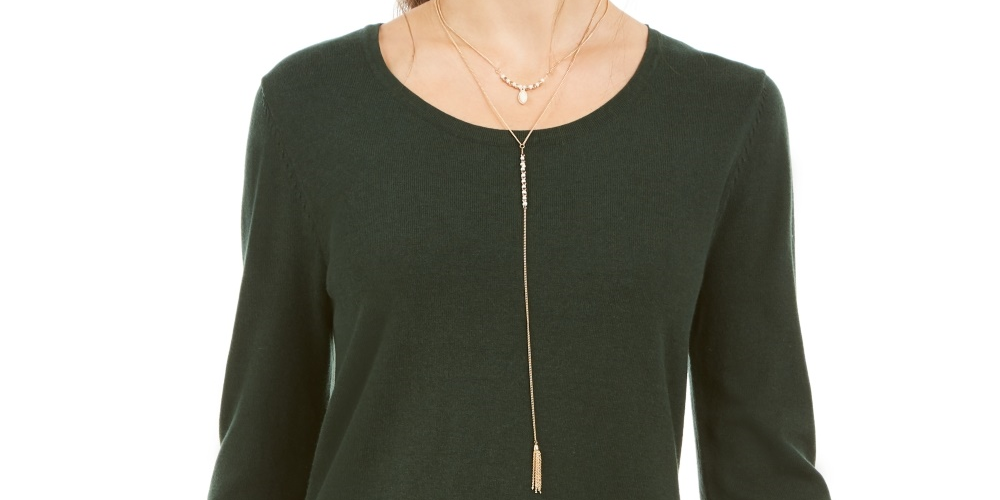 Blusa feminina de manga comprida com acabamento em renda, estilo &amp; co, verde, tamanho PXL