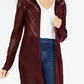 Cardigan Pointelle Duster com frente aberta, tamanho pequeno, vermelho, do IOT Juniors