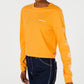 Camiseta Dickies Feminina Manga Longa Algodão com Detalhe de Logotipo Amarelo Tamanho Médio