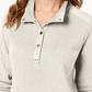 Karen Scott Top feminino pequeno com gola alta e botões na frente, branco, tamanho PL
