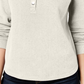 Karen Scott Top feminino pequeno com gola alta e botões na frente, branco, tamanho PL