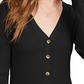 Cardigan curto canelado Ultra Flirt Juniors, preto, tamanho X-S