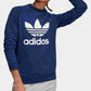 Moletom Adidas Originals Adicolor Cotton Trefoil Feminino Azul Tamanho Médio