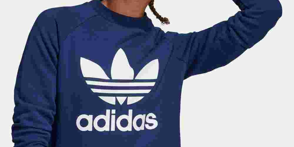 Moletom Adidas Originals Adicolor Cotton Trefoil Feminino Azul Tamanho Médio