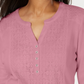 Karen Scott Blusa Túnica Feminina Rosa Renda Sólida Manga 3/4 Com Botões Rosa Tamanho Pequeno P