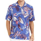 Camisa de acampamento de seda com estampa tropical e corte clássico Tommy Bahama Bird's Eye View masculina, tamanho XXX-G