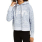 Calvin Klein Moletom com capuz feminino com estampa de zebra e logotipo, cinza, tamanho grande