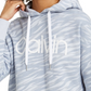 Calvin Klein Moletom com capuz feminino com estampa de zebra e logotipo, cinza, tamanho grande