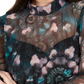 Blusa de gola alta estampada feminina INC International Concepts, preta, tamanho 0X