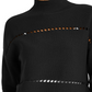 Poncho feminino Alfani de algodão Pointelle, preto, tamanho pequeno