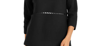 Poncho feminino Alfani de algodão Pointelle, preto, tamanho pequeno